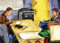 Colo ambiance cours d'apres dessin crayon - 2008